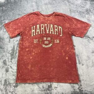 Harvard University T Shirt Youth XL Red Rust Tie Dye Fade College Tee